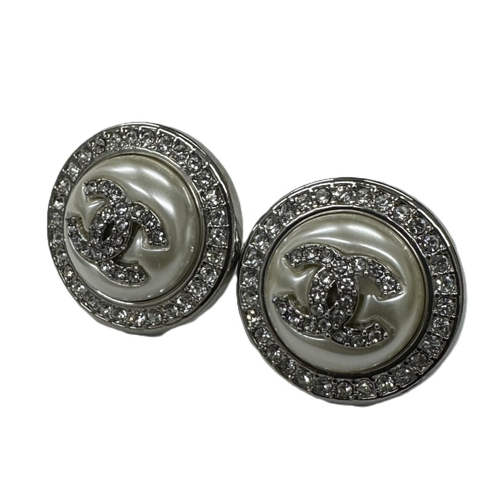 CHANEL White Pearl Logo Earrings - Picture 2 of 10